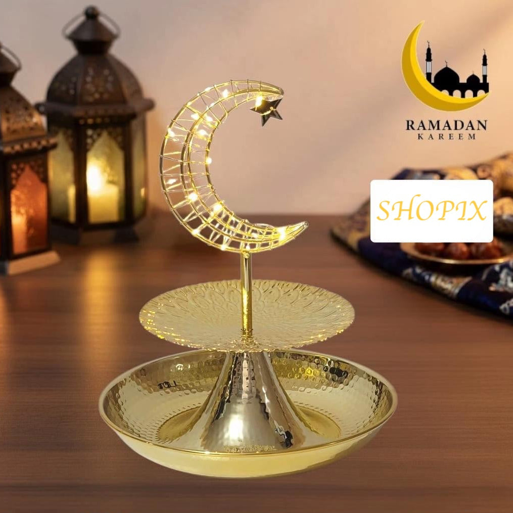 Ramadan Crescent LED Serving Tray 2-Tier