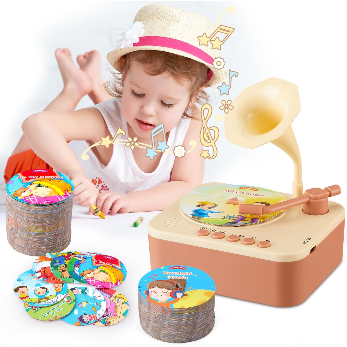 Kids Phonograph With 96 Cards