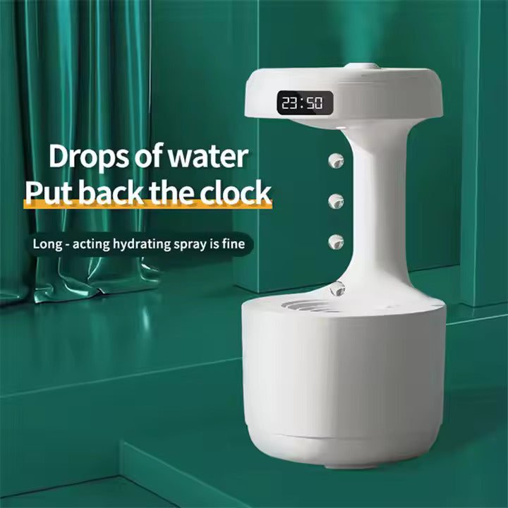 Modern Air Humidifier with LED Display & Floating Water Drops