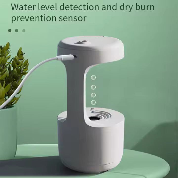 Modern Air Humidifier with LED Display & Floating Water Drops