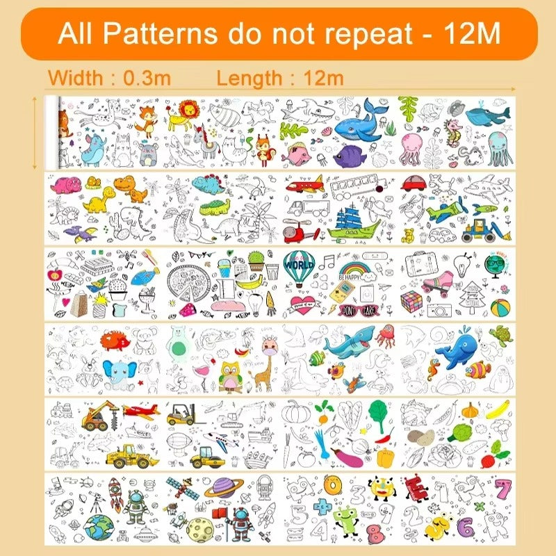 12M Children Drawing Roll Graffiti