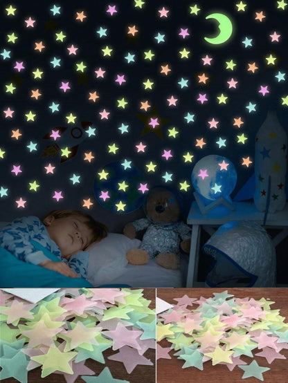 Glow-in-the-Dark Star Wall Decals | 10 PCS