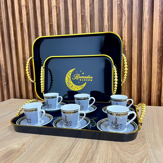 6PCS Ceramic Cups Set | 90ML | Ramadan Kareem Theme