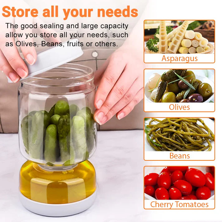 Glass Pickle Flip Jar with Strainer