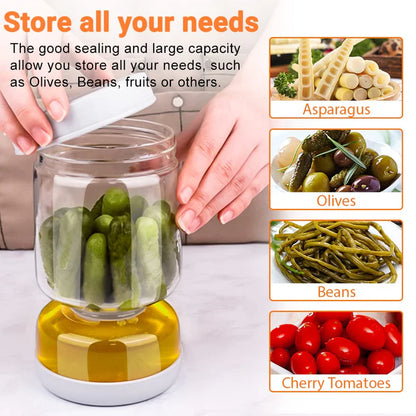Glass Pickle Flip Jar with Strainer
