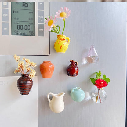 Mini Ceramic Vase Magnets | 8 Pack