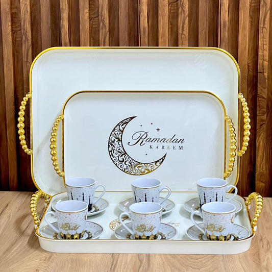6PCS Ceramic Cups Set | 90ML | Ramadan Kareem Theme