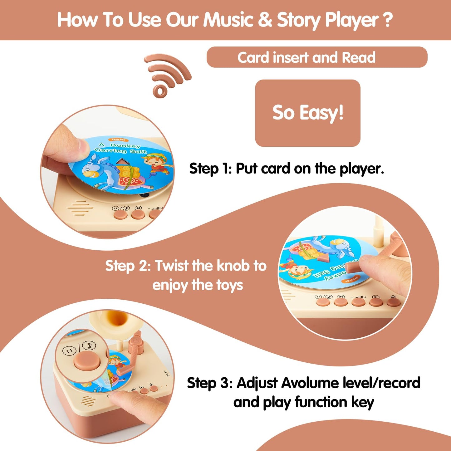 Kids Phonograph With 96 Cards