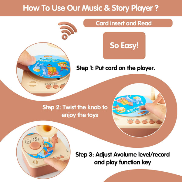 Kids Phonograph With 96 Cards