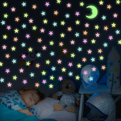 Glow-in-the-Dark Star Wall Decals | 10 PCS
