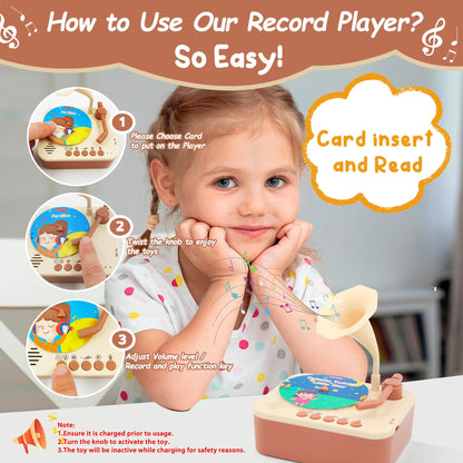Kids Phonograph With 96 Cards