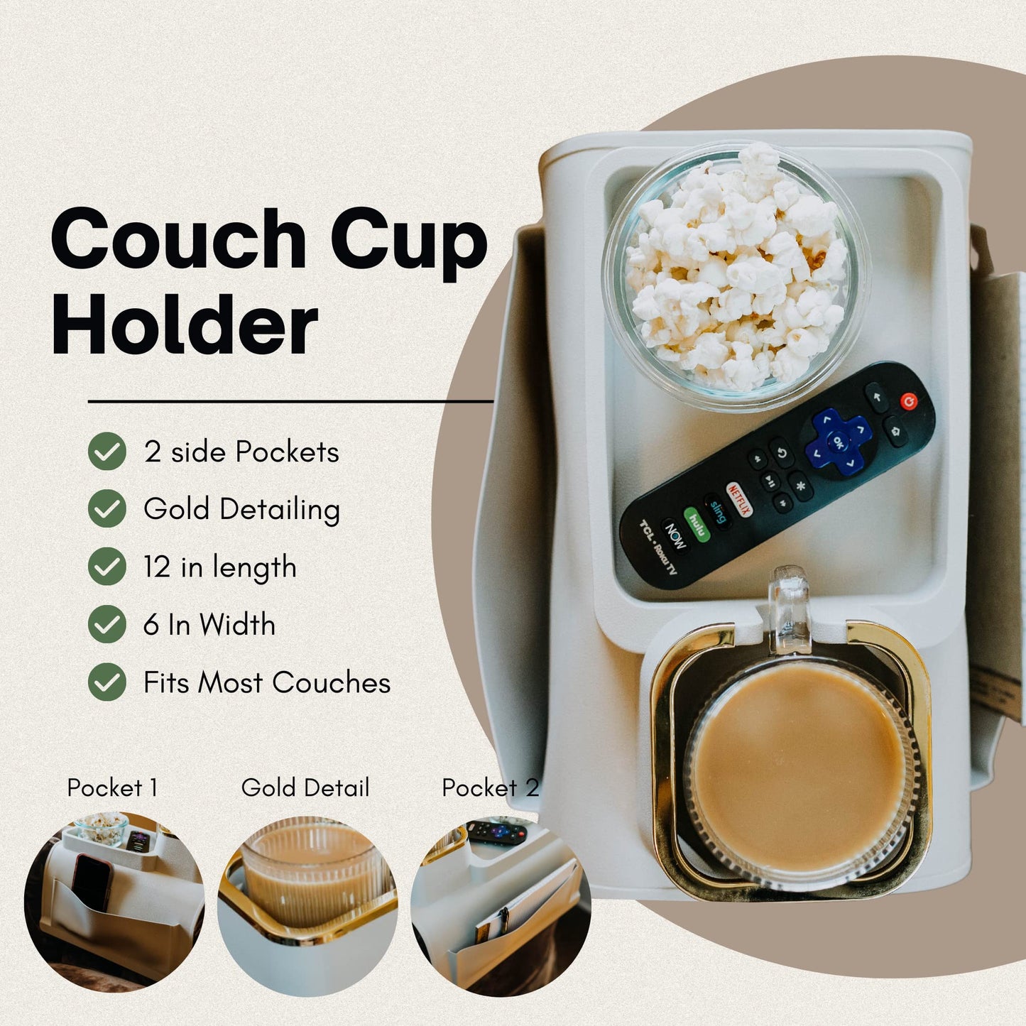 Sofa Cup Holder & Tray