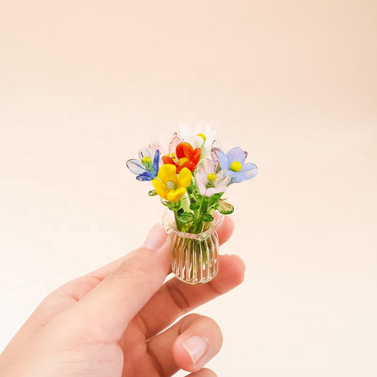 Glass Flower Bouquet Mini Vase