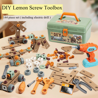 DIY Wooden Building Blocks Toolbox | 145PCS
