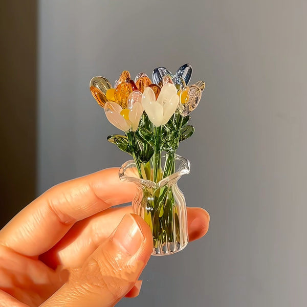 Glass Flower Bouquet Mini Vase