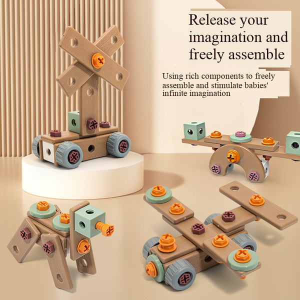 DIY Wooden Building Blocks Toolbox | 145PCS