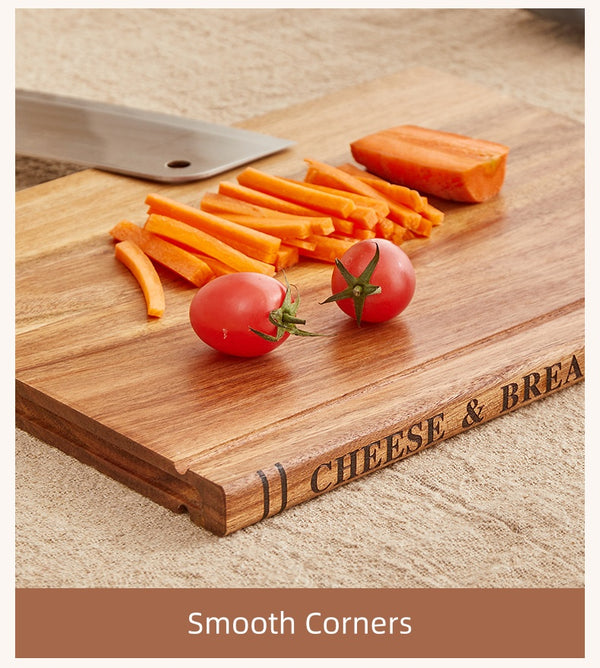 3-Piece Wooden Cutting Board Set with Storage Stand