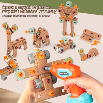 DIY Wooden Building Blocks Toolbox | 145PCS
