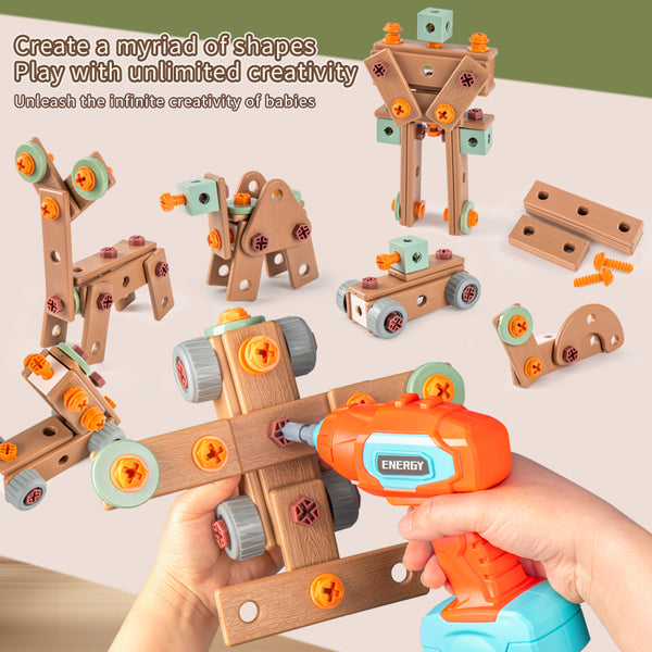 DIY Wooden Building Blocks Toolbox | 145PCS