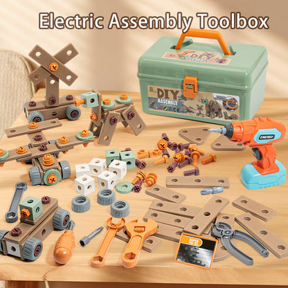DIY Wooden Building Blocks Toolbox | 145PCS