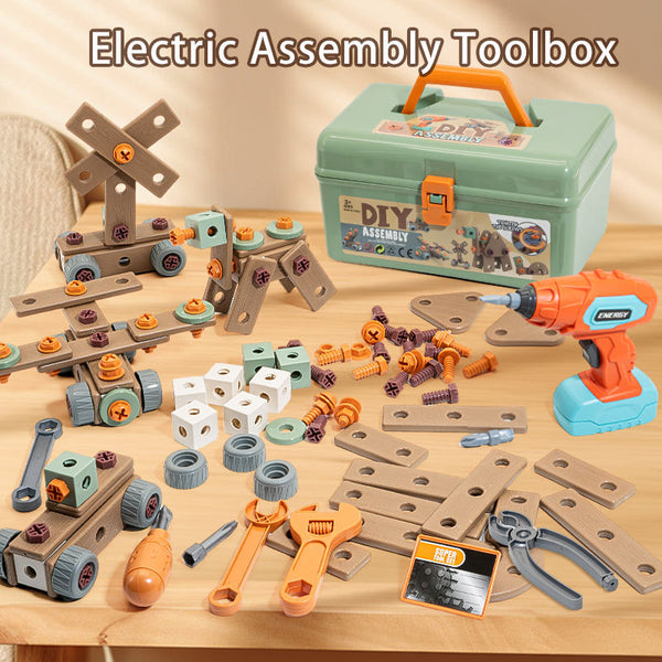 DIY Wooden Building Blocks Toolbox | 145PCS