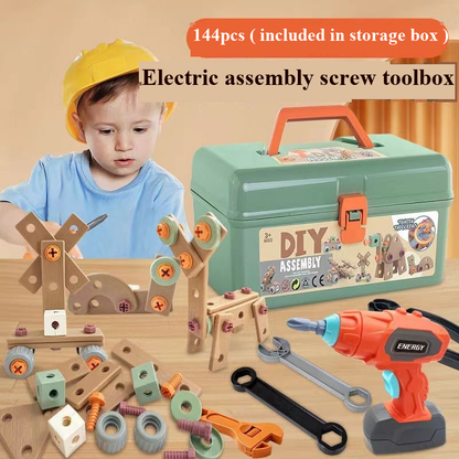 DIY Wooden Building Blocks Toolbox | 145PCS