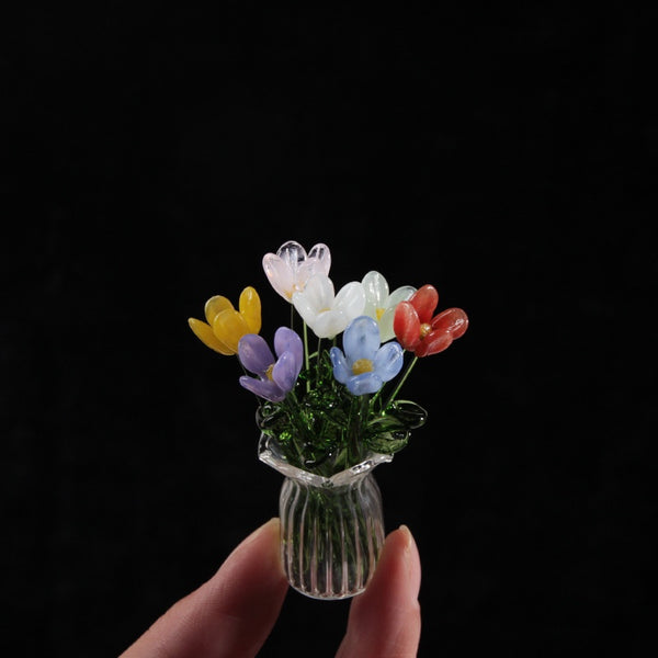Glass Flower Bouquet Mini Vase