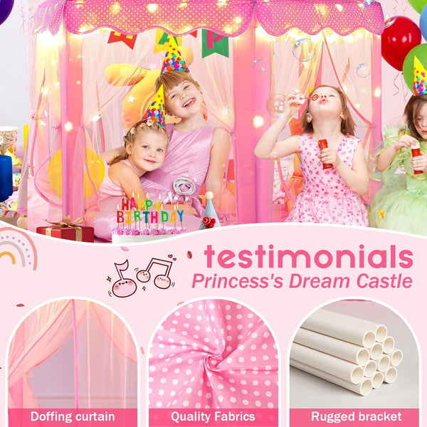 Princess Play Tent with LED Star Lights