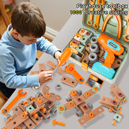 DIY Wooden Building Blocks Toolbox | 145PCS