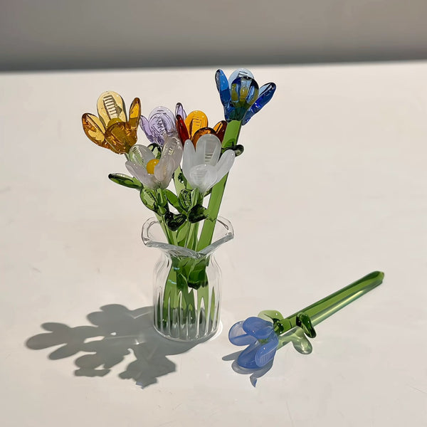 Glass Flower Bouquet Mini Vase