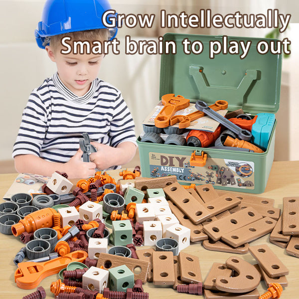 DIY Wooden Building Blocks Toolbox | 145PCS