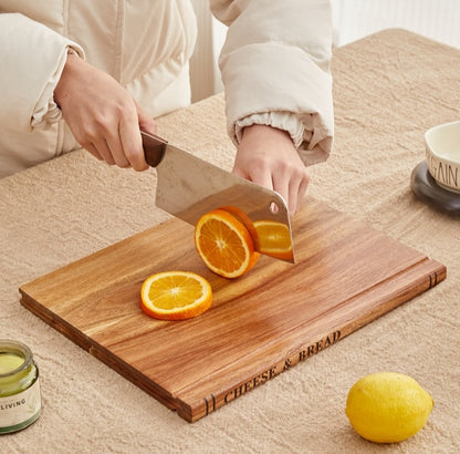 3-Piece Wooden Cutting Board Set with Storage Stand