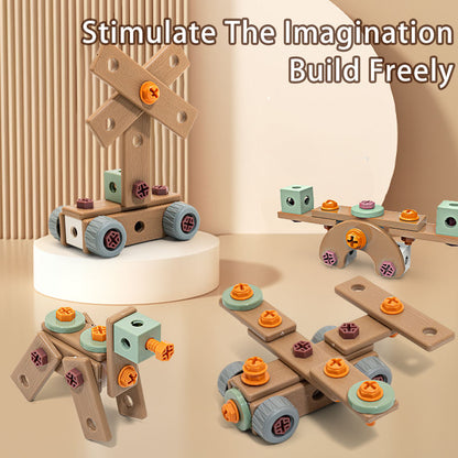 DIY Wooden Building Blocks Toolbox | 145PCS