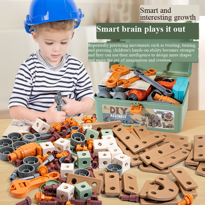 DIY Wooden Building Blocks Toolbox | 145PCS