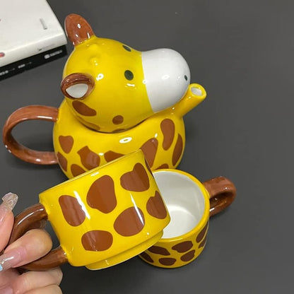 Ceramic Giraffe Tea Set
