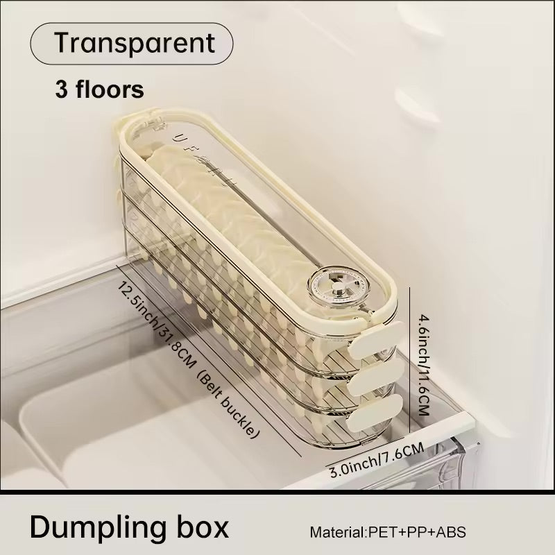 UFORU 3-Layer Food-Grade Dumpling Storage Container | Non-Stick, Stackable, Freezer-Friendly