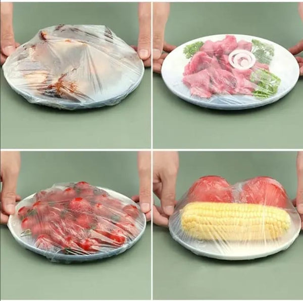 100 Pieces Transparent Wrap Food Cover