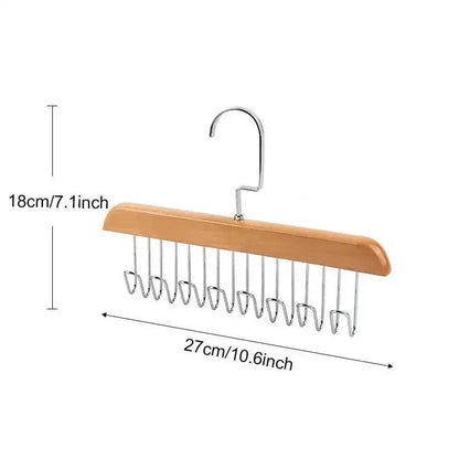 Wooden Clothes Hanger With 8 Hooks