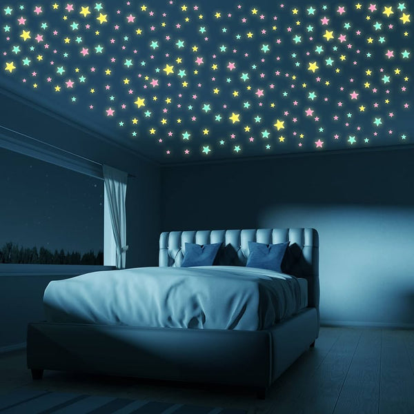 Glow-in-the-Dark Star Wall Decals | 10 PCS