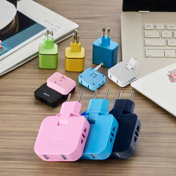 180 Plug Adapter with USB-A & Type-C