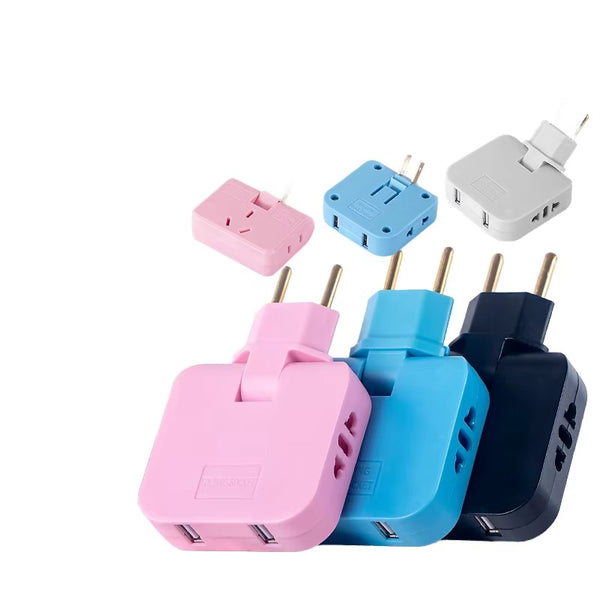180 Plug Adapter with USB-A & Type-C