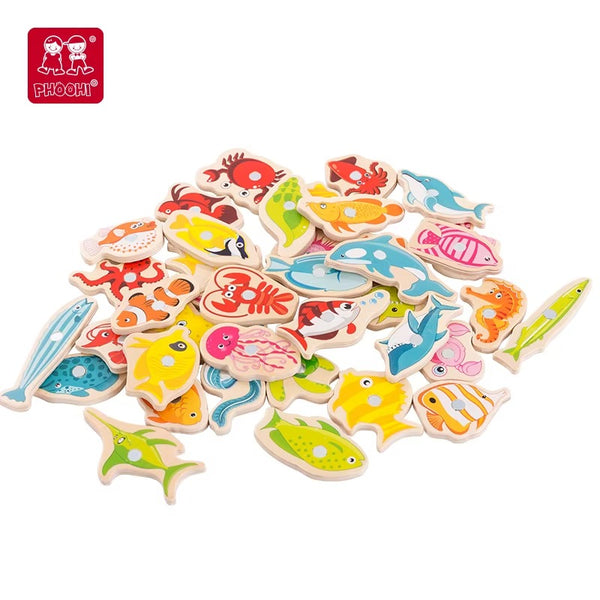 Wooden Magnetic Fishing Toy Set