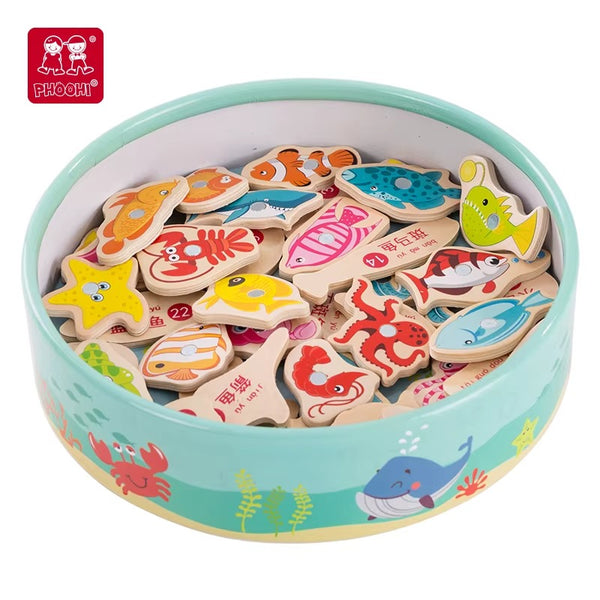 Wooden Magnetic Fishing Toy Set