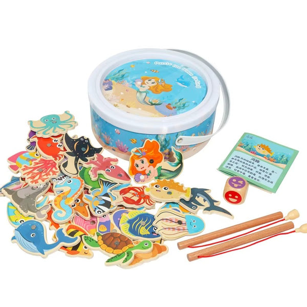 Wooden Magnetic Fishing Toy Set