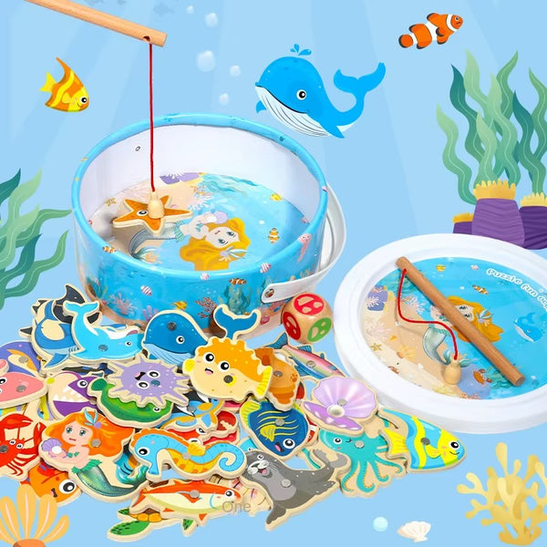 Wooden Magnetic Fishing Toy Set