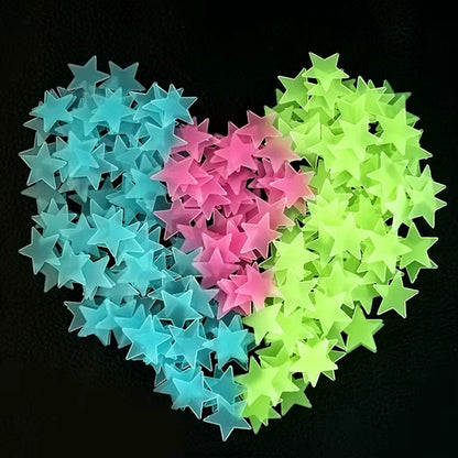Glow-in-the-Dark Star Wall Decals | 10 PCS