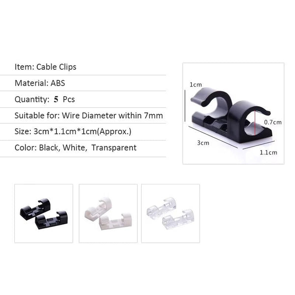 Cable Organizer Clips | 50 PCS