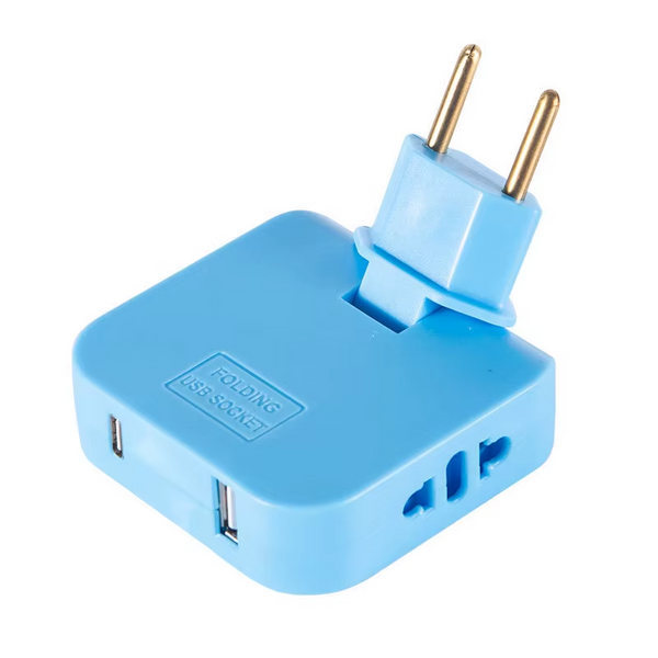 180 Plug Adapter with USB-A & Type-C