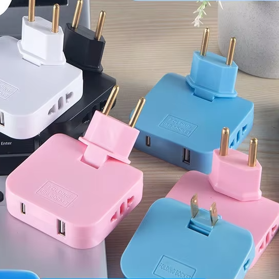180 Plug Adapter with USB-A & Type-C