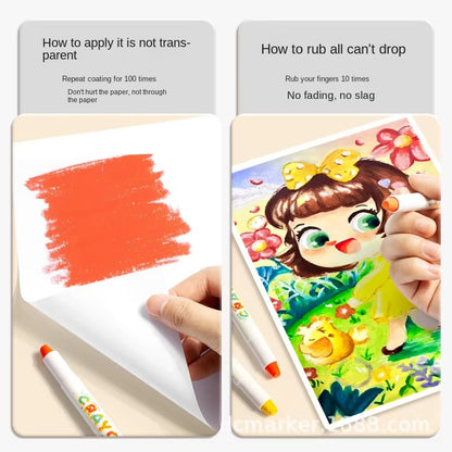 36 Colors Washable Silky Crayons Set
